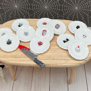 Dollhouse Halloween Dinnerware Miniature Halloween Plates