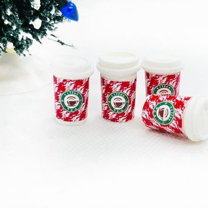 Miniature Dollhouse Hot Cocoa Coffee Cup Elf Prop Christmas Drinks Accessories For Dolls