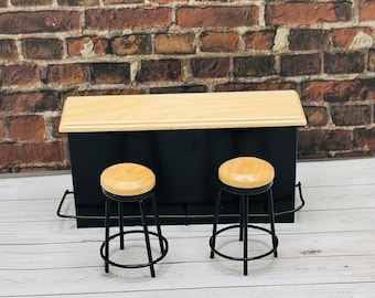 ミニチュアバーカウンターセット 1:12スケール ドールハウス家具