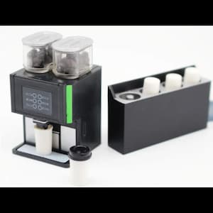 Miniature Coffee Station / Elf Prop / 1:6 Scale Coffee Cups / Diorama Coffee Bar / Dollhouse Coffee Maker