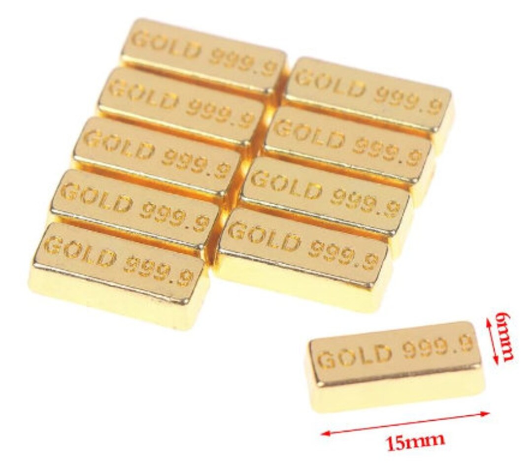 Miniature Fake Gold Bars Dollhouse Accessories Fake Money Etsy