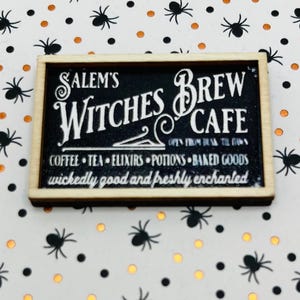 Puppenhaus Halloween Miniaturen: Kuchen, Latte, Terrarium Requisiten Black Frame