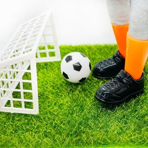 Elf Prop Soccer Ball 4 Pc Set Doll Accessory 12&quot; Doll Soccer Net Sports Shoes And Socks For Dolls