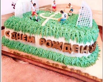 Soccer Cake Topper 8 pc Soccer Set, Sports Birthday Party, Team Congratulations Cake