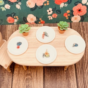 Dollhouse Boho Dinner Plates Miniature Dinnerware