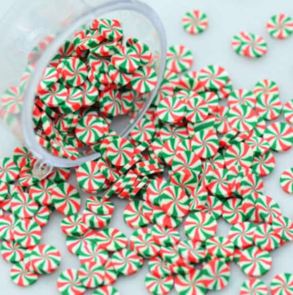 Peppermint Polymer Clay Candy, Slime Add Ins, Nail Art Supplies