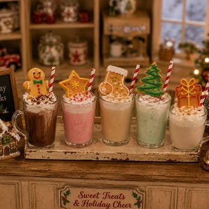 Gingerbread Christmas Cookies: Resin Miniature Flatback 1/6 Scale Holiday Treat