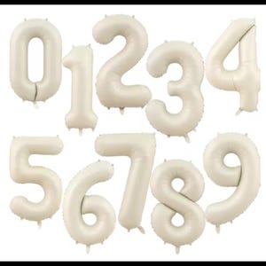 Giant Matte Cream Number Balloons: 40&quot; Boho Party Decor