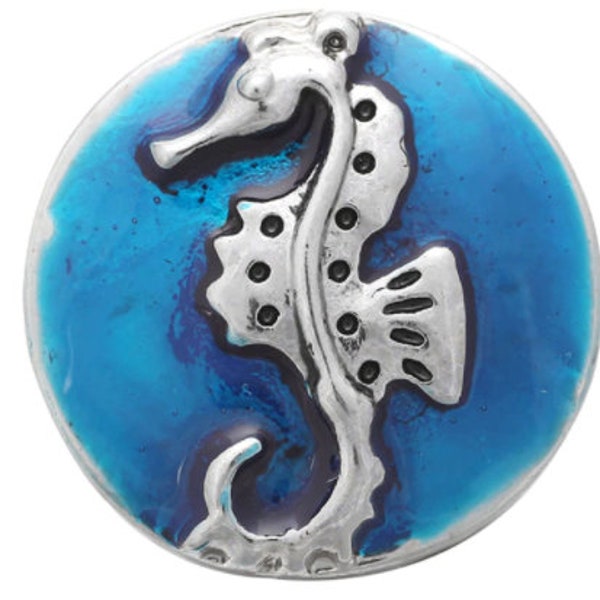 Snap Button For 18MM Snap Bracelet Seahorse Snap Charms Ocean Lover Round Snap Charm