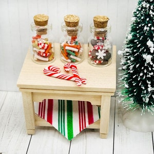 Miniature Christmas Candy Jars Elf Props Miniature Polymer Clay Candy Dollhouse Food