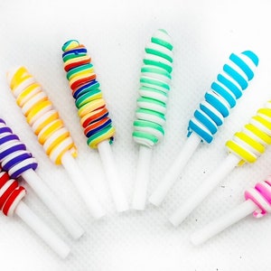 Miniature Candy Swirl Lollipops: 1/6 Scale Dollhouse Food, Elf Prop