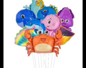 Mylar-ballonset Under The Sea: maritiem decoraties voor verjaardagsfeestjes