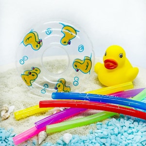 Elf Beach or Pool Noodles Miniature Floats For Dolls Rubber Duck Doll Accessories Mini Pool Toys 12&quot; Dolls