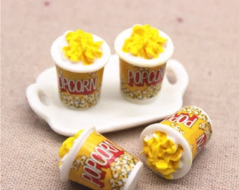 Movie Night Elf Prop Popcorn Elf Accessory Dollhouse Miniature Furniture Cabochons Mini Food