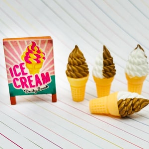Ice Cream Cone For Elf Dolls 12" Doll Sweets 1:6 Scale Dollhouse Food, Miniature Food Cabochons