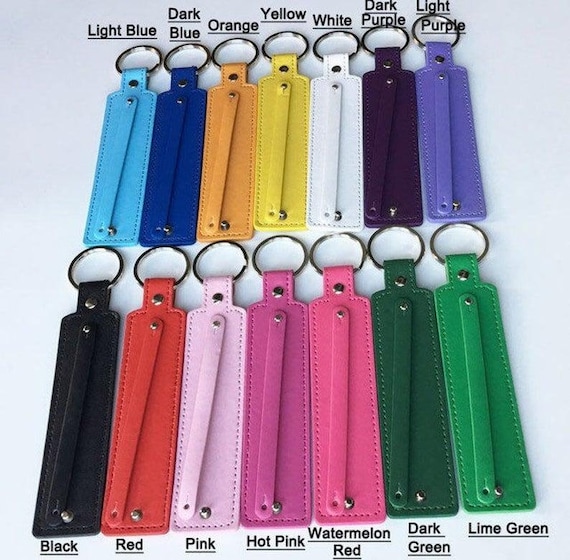 White Multicolor Monogram Leather Keychain