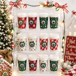 Miniatur Weihnachtskaffeetassen: Puppenhaus Bäckerei Display Zubehör Bild 3