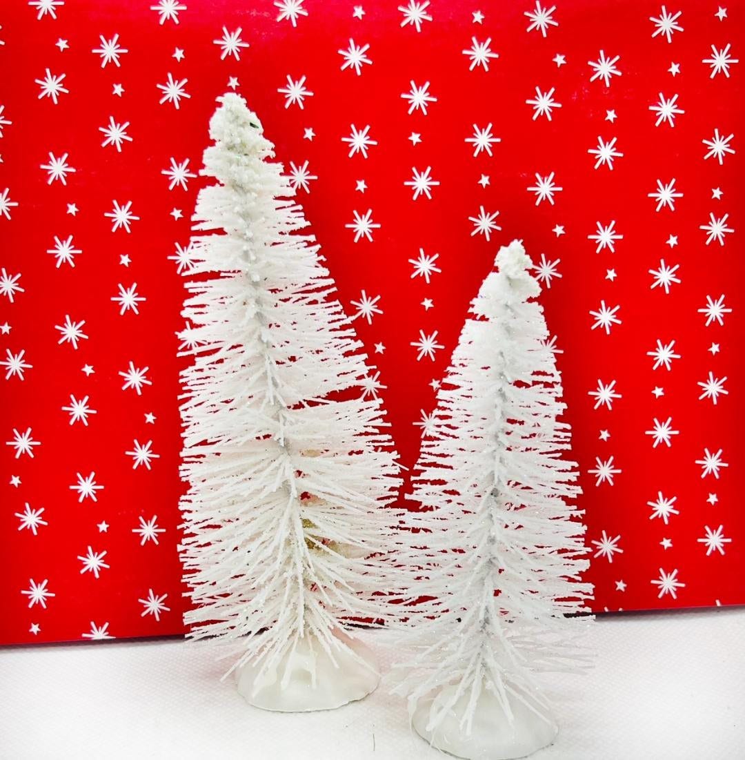 Miniature White Christmas Trees Elf Prop Christmas Tree Farm Dollhouse