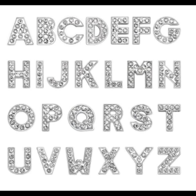 Diy Rhinestone Letters Rhinestone Slider Letters: 8mm DIY Custom Name Charms - Etsy