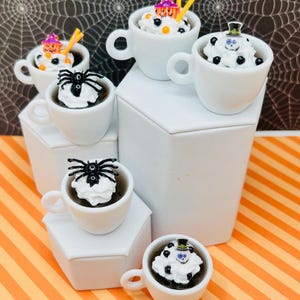 1:3 Scale Halloween Cocoa / Elf Prop / Dollhouse Accessory 12" 14" 18" Doll Drinks / Miniature Resin Hot Chocolate Mugs