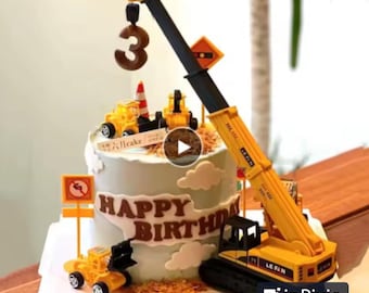 Construction Party Cake Topper / Mini Dump Truck Cake Topper / Construction Birthday Party