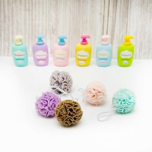 Elf Doll Dollhouse Bathroom Accessory 12" Doll  Miniature Shampoo Bottle Mini Loofa sponge