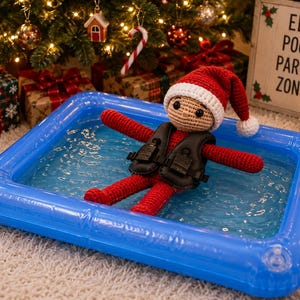 Doll Inflatable Pool (15" x 10") with Miniature Life Vest: 12" Doll Accessories