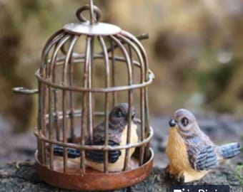 妖精の庭の金属製鳥かご ジオラマ テラリウム用 ミニチュア鳥 - Etsy 日本