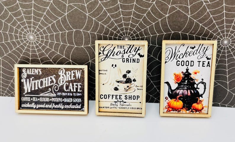 Puppenhaus Halloween Miniaturen: Kuchen, Latte, Terrarium Requisiten Bild 14