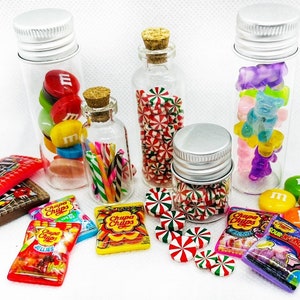 Miniature Resin Candy / Dollhouse Candy Jar / Elf Props / 1:6 Scale Sweet Shop / Deco Toppings / Miniature Faux Chocolate Candy