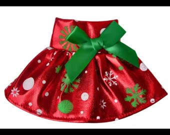 Christmas Doll Skirt: Holiday Outfit for 12" Dolls