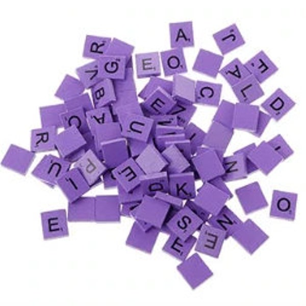 Purple Wood Scrabble Tiles Tier Tray Decor Craft Making Letter Tiles