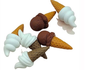 3D Resin Ice Cream Cones: Dollhouse Miniature Food Prop