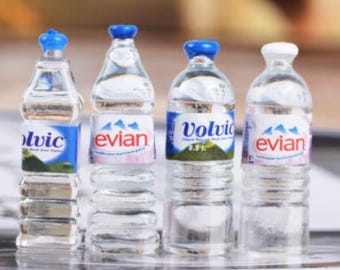 Botellas de agua en miniatura, accesorios de duende, bebidas para casa de muñecas, diorama, cocina en miniatura