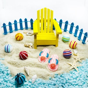 Miniature Wood Adirondack Chair /  Fairy Garden Beach Chair / Diorama Beach Accessories / Mini Adirondack Beach Chair / Dollhouse Outdoor