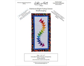 Rainbow Bright Flying Geese Wall Hanging PDF Quilt Pattern