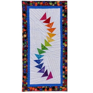 Rainbow Bright Flying Geese Wall Hanging PDF Quilt Pattern image 5