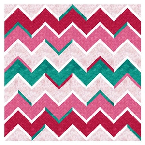 Mini Cosmic Waves - Paper Piecing Block 7 sizes PDF Pattern