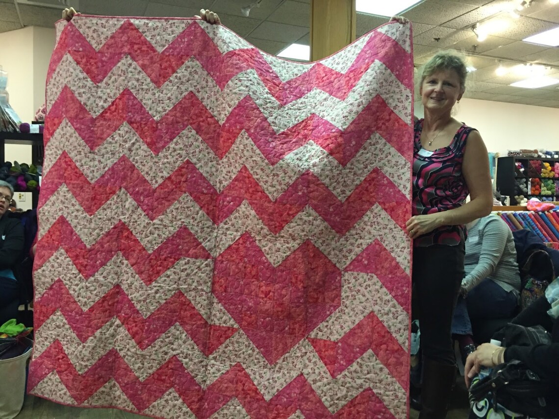 Iheart Chevrons Quilt Pattern PDF Valentine 5 Sizes Heart Etsy