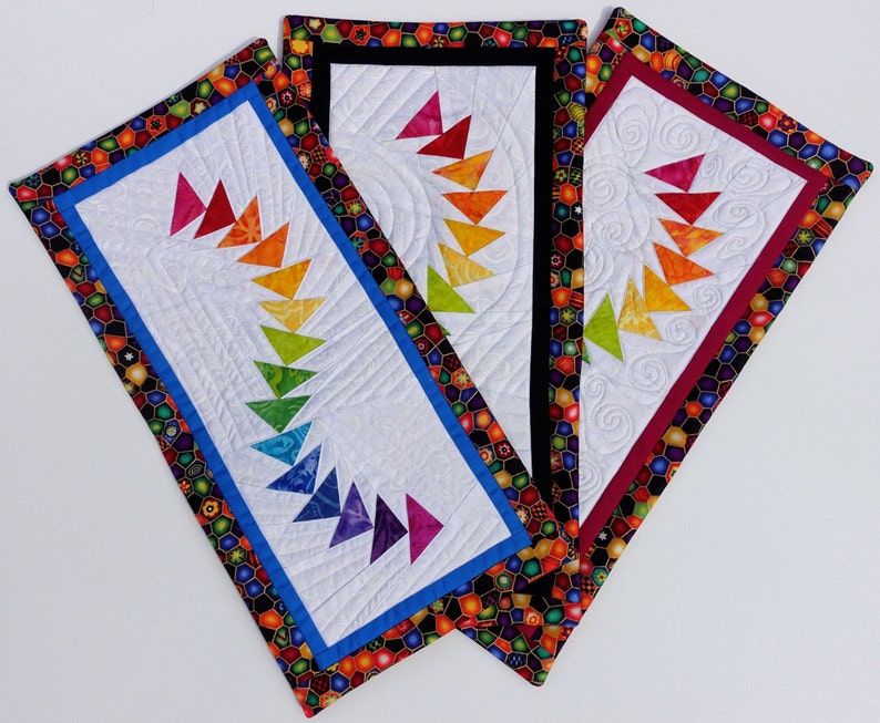 Rainbow Bright Flying Geese Wall Hanging PDF Quilt Pattern image 2