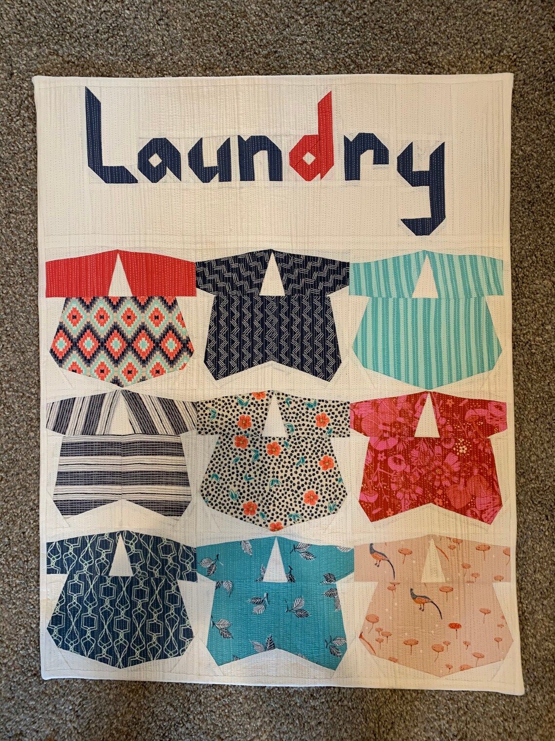 Laundry Quilt Pattern PDF Paper Pieced Etsy Australia