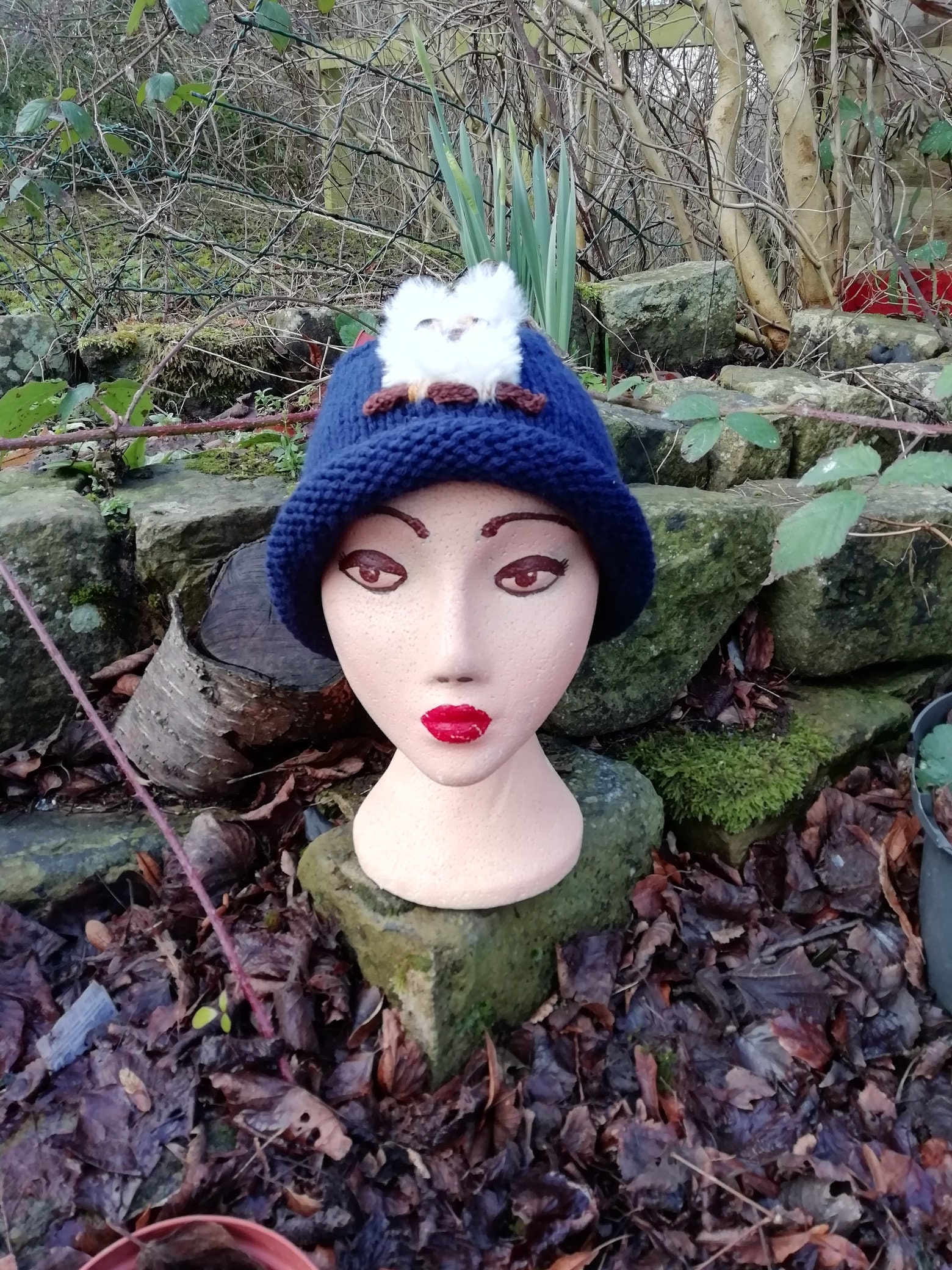 Adult Women's/Teens Hand Knitted Owl Hat Unusual Quirky Hat