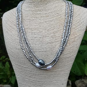 Multi Strand Layered Pearl Necklace Boho Chic Unusual