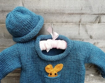 Baby Sweater Hat Knitting Pattern Beginner Advanced Beginner Toddler Baby Easy Knit 12 Months 24 Months. Etsy
