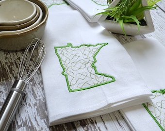 State Celtic Knot Tea Towel, Gift for Mom, St patrick's day, Spring Home Decor, Embroidered, Dish Cloth, Floursack Kitchen, celtic, 50 state