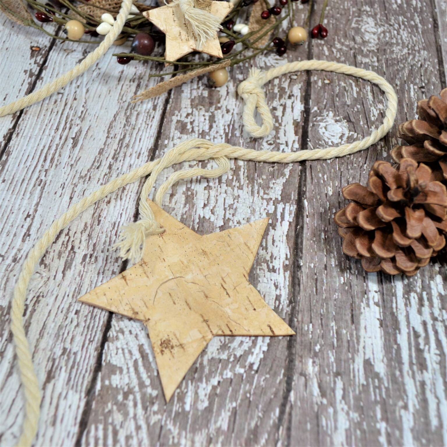 Natural Real Birch Bark Log Garland 5 Foot -  Log Cabin Decor