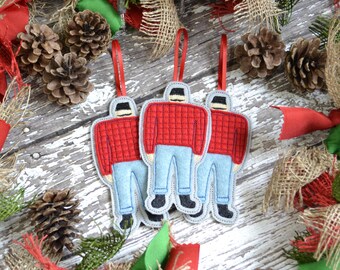 Lumberjack Felt Ornament, Embroidered, Paul Ornament, Minnesota, Midwest, gift, stocking stuffer