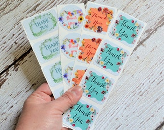 NEW! Ready to ship, Seasonal Thank you Vinyl Sticker Sheets, 16 pack, mix and match