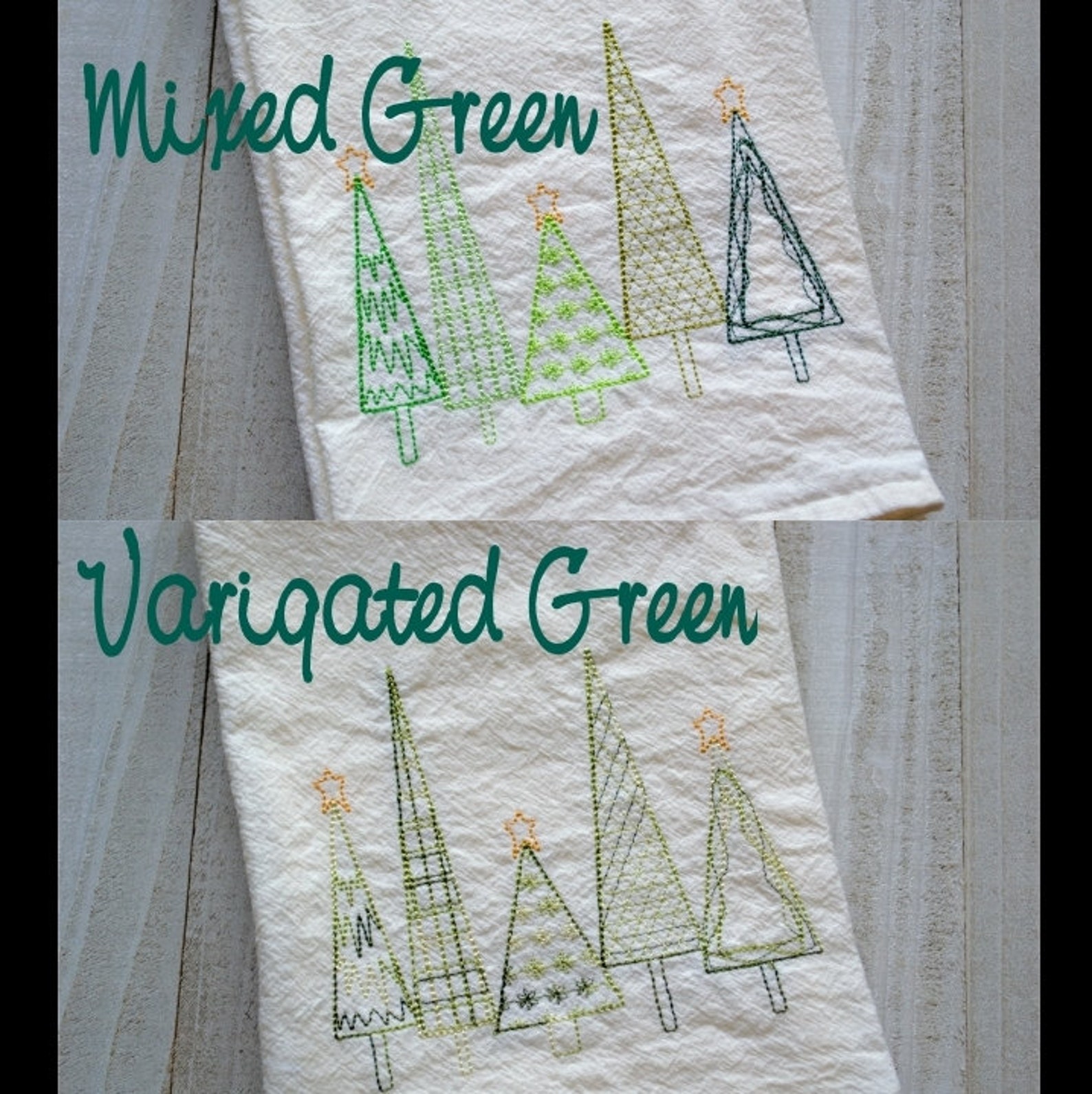 Christmas Dish Towels Christmas Tree Embroidered Tea Towel Etsy