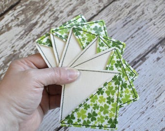 Corner Bookmark, Shamrock, Embroidered Bookmark, Gift for reader, teacher, st patricks day, gift, personalized, green, spring reading